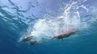 Open water drills - trio drill 15 - Trio in a column, second swimmer becomes first