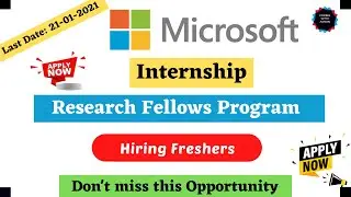 Microsoft Internship| Microsoft Research Fellows Program| Microsoft Hiring Intern| Off Campus|