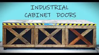 Industrial rustic cabinet shop doors with pallet wood Timelapse