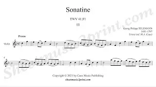 Telemann : Sonatina in F Major, TWV 41:F1 (3/3 : Presto) -- Urtext