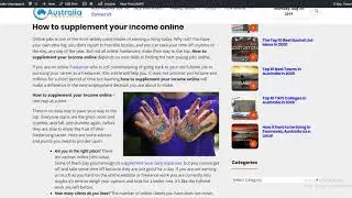 How To Supplement Your Income Online