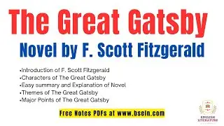 The Great Gatsby Novel by F. Scott Fitzgerald Easy #Summary #Analysis #Themes #Characters #Questions
