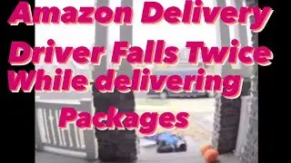 Amazon Delivery Driver Falls Twice While Delivering Packages 😭