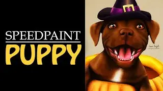 Cute Pumpkin Puppy Drawing Timelapse | Dog Portrait | Drawlloween