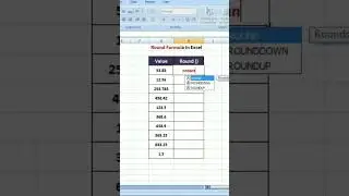 Round Formula in excel #exceltech #round #formula #swittech