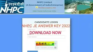NHPC JE ANSWER KEY 2022 FINALLY DOWNLOAD 📤 NOW !