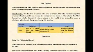 Lecture No. 25 Filter Functions in DAX