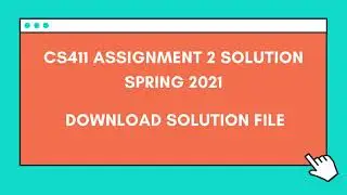 CS411 Assignment 1 solution Spring 2021