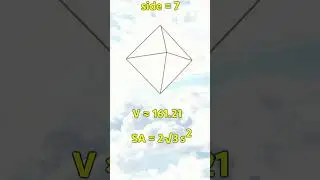 Octahedron (and cube): find the volume and surface area 