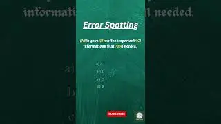 Error Spotting Asked In SSC exams| Sentence improvement #ssc #english #leanenglish #learn #language