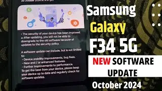 Samsung Galaxy F34 5g New Update October 2024 | Samsung F34 5g New Update