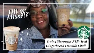 Trying Starbucks NEW Iced Gingerbread Oatmilk Chai ✨ | SIPPING WITH JACK