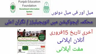 Punjab Education Foundation PEF invigilator jobs 2022 || How to apply Pef invigilator jobs Online.