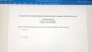 Converting Decimal Form to Degree-Minutes-Seconds (DMS)