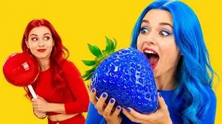 RED VS BLUE FOOD CHALLENGE || Last One to Stop Eating Wins by 123 GO! GOLD