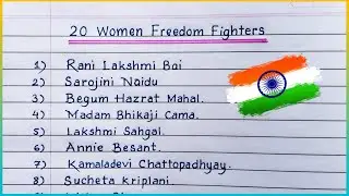20 female freedom fighters of India / Women freedom fighters