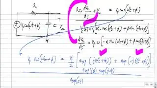 First order RC response to a sinusoidal input