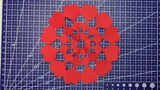 Снежинка с сердечками Снежинка из бумаги легко и быстро #снежинкассердцами #снежинкаизбумаги