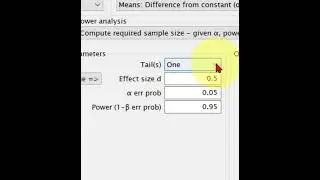 G*Power - One-way t test minimum sample size