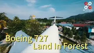 Boeing 727  In The Forest 4k FPV Cinematic 森林中的波音727客机 Twin jets resort