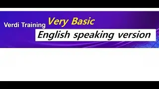 Verdi Basic training (English speaking version)