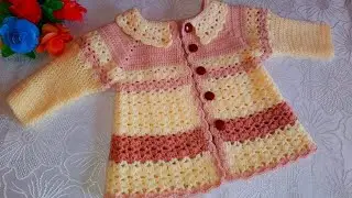 3-6 oylik qizaloqlar uchun ko‘ylakcha to‘qish. Чаķалоклар учун кўйлакча туқиш. Вязание кофточки