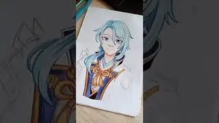 Арт Камисато Аято из игры Genshin impact // Валерияночка