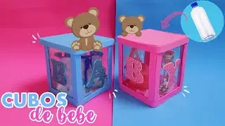Como hacer RECUERDOS PARA BABY SHOWER o BAUTIZO|cubos de bebe para DULCES