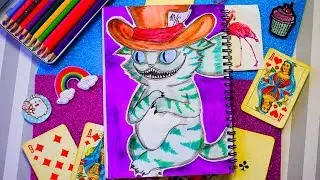 How to draw Alice in wonderland and Cheshire cat