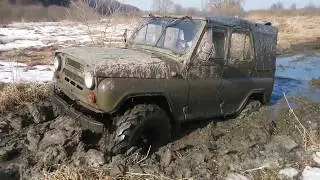 Уаз Березино весенние канавы бездорожье