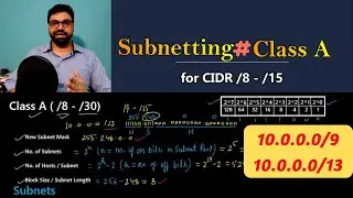 Subnetting in Computer Network Part 5 | Subnetting Class A | Class A Subnetting for CIDR /8 to /15