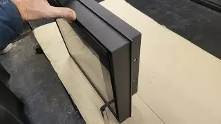 Накладная прямоугольная дверца со стеклом для камина