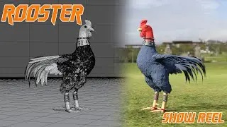 Rooster 3d Character for game | modeling , texturing and Feather in Blender | Blender