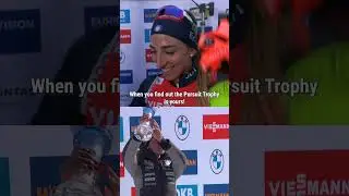 Genuine surprise for the pursuit trophy winner!  #biathlon