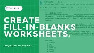 Create fill-in-blanks (or cloze) worksheet from any paragraph text with CLOZEit Google Docs add-on