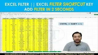 FILTER Shortcut Key Formula in Excel || Filter Shortcut