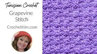 Tunisian Crochet Grapevine Stitch Left Handed Tutorial by Kim Guzman