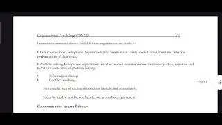 PSY510 Lecture 28 Organisational Psychology Short Lecture VU Lectures