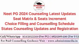 Neet PG 2024 Seat Matrix And Choice Filling | States Counselling | Latest Updates 