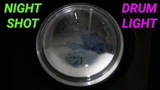 Drum Lamp and Synthetics fabrics cycle washing machine program night shot