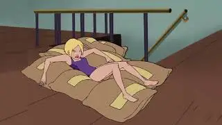 Rosalie Rowan One-Piece Purple Swimsuit Body Falling the Bag Night Cargo Ship Ocean Scene