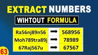 Extract numbers from text in excel without Formula | Excel Tricks- Extract numbers from string excel