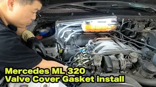 How to install & Replace Mercedes ML 320 Valve Cover Gasket | Spark plug, breather hose replacement