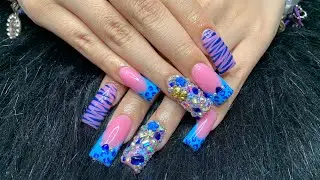Watch me work | 2-1 video | Mommy & daughter appointment | first “Duck” tip flared nails | Overlay