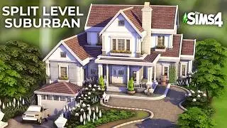 Sims 4 SUBURBAN SPLIT LEVEL MANSION (No CC) | Speed Build