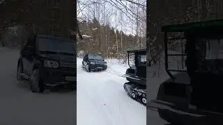 Таскаем Land Rover гусеничным вездеходом Tinger #tinger #track2 #offroad