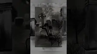 Spooky Season #art #digitalart #monochrome #drawing #halloween #cemetery  #truemob