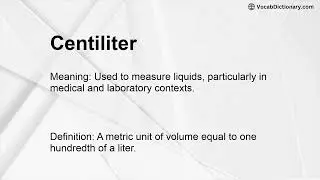 Centiliter Meaning