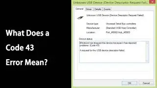 How to Fix Error Code 43 | Windows has stopped this device because it has reported problems Code 43
