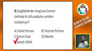Osmanlı Dağılma Dönemi / En Uzun Yüzyıl - Soru Çözümü KPSS, AYT Tarih 2024